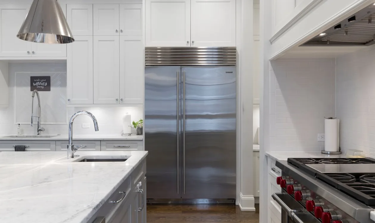 Modern French door refrigerator in a contemporary kitchen